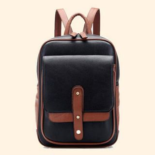 BeiBaoBao Contrast-Trim Faux-Leather Backpack