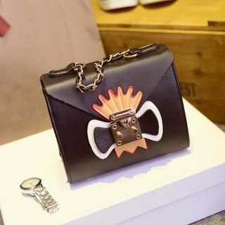 LineShow Faux Leather Monster Crossbody Bag