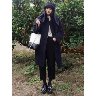 maybe-baby Hooded Wool Blend Coat
