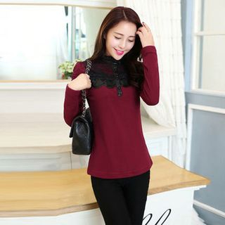 Orchid Bella Long-Sleeve Lace Panel Top