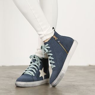 VIVIER Zip-Detail Lace-Up Sneakers