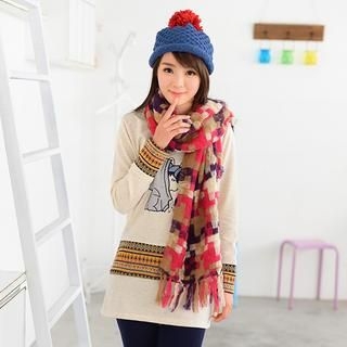 59 Seconds Check Woven Scarf
