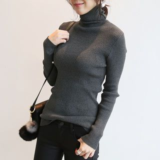 NANING9 Turtleneck Rib-Knit Sweater