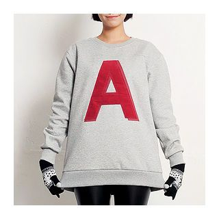 1ROA Brushed-Fleece Lettering Sweatshirt