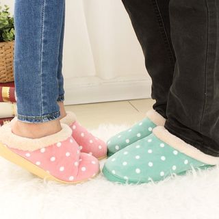 Lazy Corner Polka Dot Matching Couple Slippers