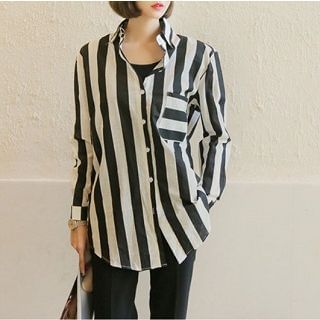 Everose Long-Sleeve Striped Shirt