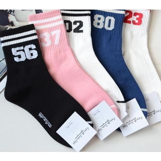 Knitbit Number Printed Socks