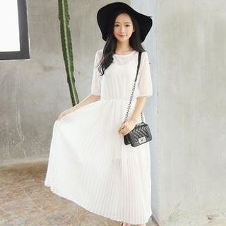 Sens Collection Mock Two-Piece Chiffon Dress