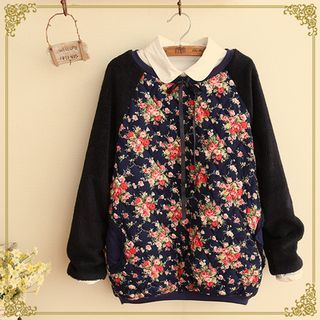 Fairyland Flower Print Quilted Pullover