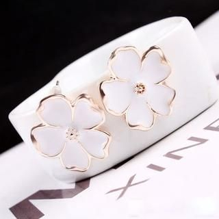 Seoul Young Foral Studs White - One Size