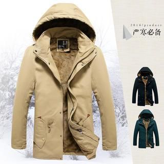 Bay Go Mall Detachable Hood Fleece-Lined Parka