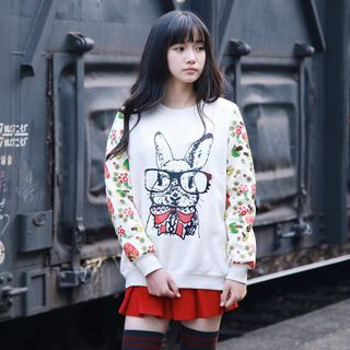 YR Fashion Rabbit Print Sweatshirt