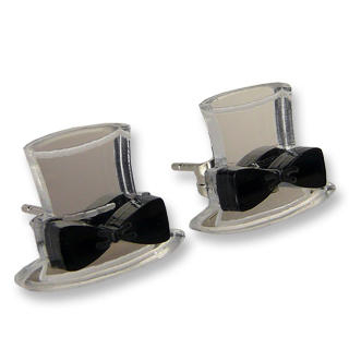 Sweet & Co. Sweet Mirror Black Hatter Ribbon Stud Earrings