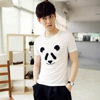 Fisen Panda Print Short-Sleeve T-Shirt