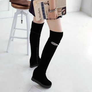 Pangmama Platfrom Hidden Wedge Over The Knee Boots