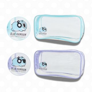 BLUE HAMHAM Clear Box Shaped Pouch / Pencil Case