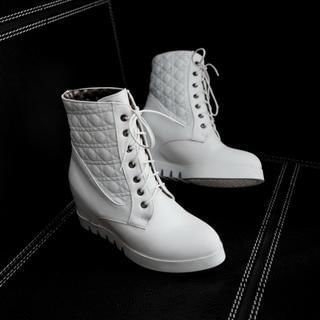 JY Shoes Lace-Up Hidden Wedge Ankle boots