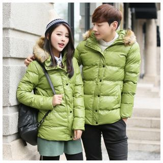 Simpair Matching Couple Hooded Padded Jacket