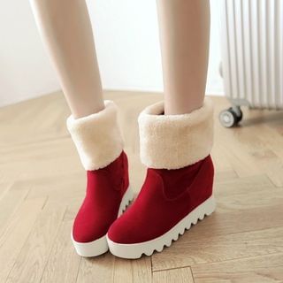 Colorful Shoes Fold Over Short Snow Boots
