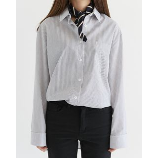 Someday, if Pocket-Front Striped Long Shirt