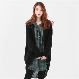 GLAM12 Wool Blend Oversized Button-Front Cardigan