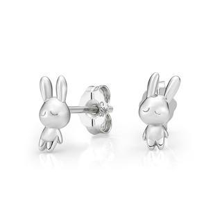 Kenny & co. 925 Silver 3D Rabbit Earring in RH. Plated  925 Stering Silver - One Size
