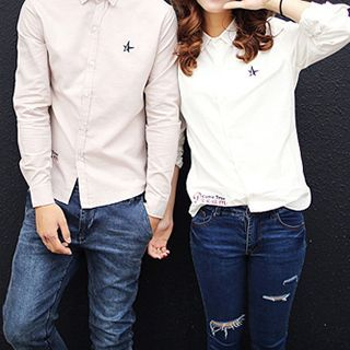 Azure Couple Matching Long-Sleeve Shirt