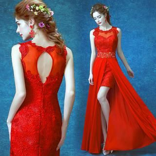 Angel Bridal Sleeveless Lace Dip-Back Evening Dress