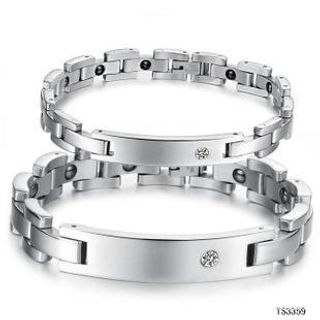 Tenri Rhinestone Magnetic Titanium Steel Bracelet