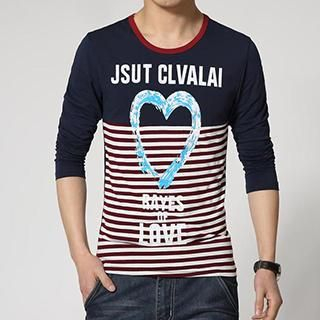 Besto Heart Print Long-Sleeve T-Shirt