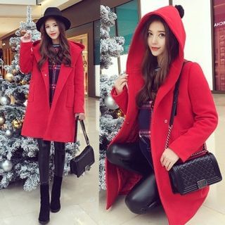 Panda Love Hooded Long Coat