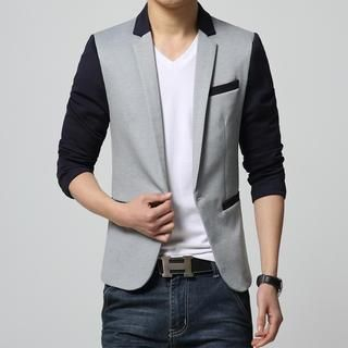 JIBOVILLE Contrast-Sleeve Single-Button Blazer