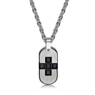 Kenny & co. Square Cross Pendant with Necklace Ip Black - One Size