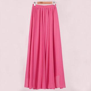 Jenny's Couture Pleated Chiffon Long Skirt