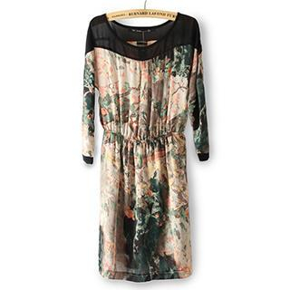 Singkbee Long-Sleeve Floral Dress