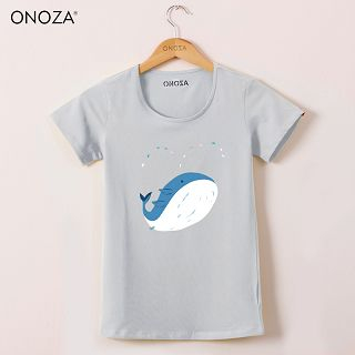 Onoza Short-Sleeve Whale-Print T-Shirt