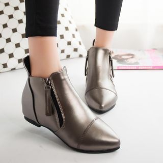 Cinde Shoes Pointy Zip Ankle Boots