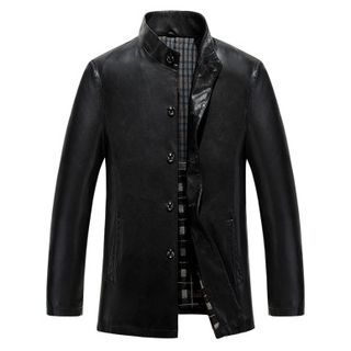 Modpop Genuine Leather Buttoned Jacket