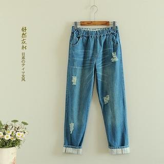 Storyland Distressed Cropped Jeans