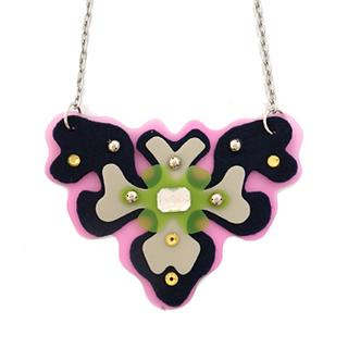 Du0 Duothic Plate Necklace Fuchsia - One Size