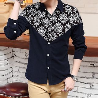 Besto Baroque Print Panel Shirt