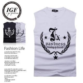 I Go Fashion Sleeveless Print T-Shirt