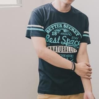 SeventyAge Short-Sleeve Striped Print T-Shirt