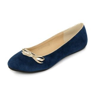 yeswalker Glitter Trim Bow-Accent Flats