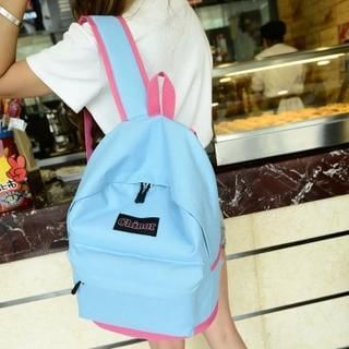 Crystal Color-Block Canvas Backpack