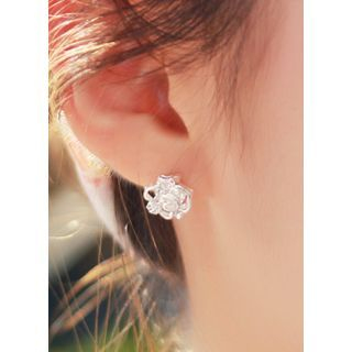 kitsch island Rhinestone Rose Earrings