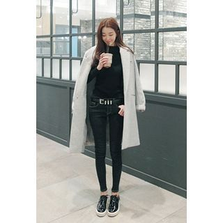 ATTYSTORY One-Button Wool Blend Coat