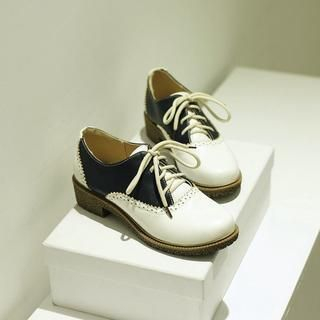 JY Shoes Two-Tone Brogue Oxfords