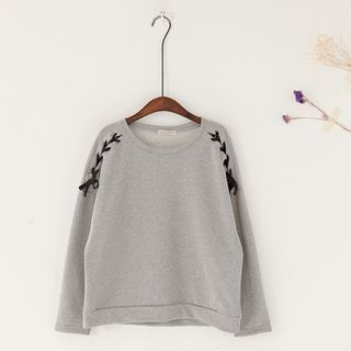 11.STREET Lace Up Accent Pullover