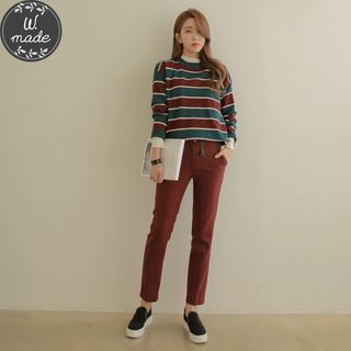 WITH IPUN Flat-Front Straight-Cut Pants